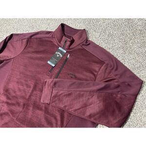 Callaway Men's 1/4 Zip Pullover Golf Performance Size Large Maroon NWT